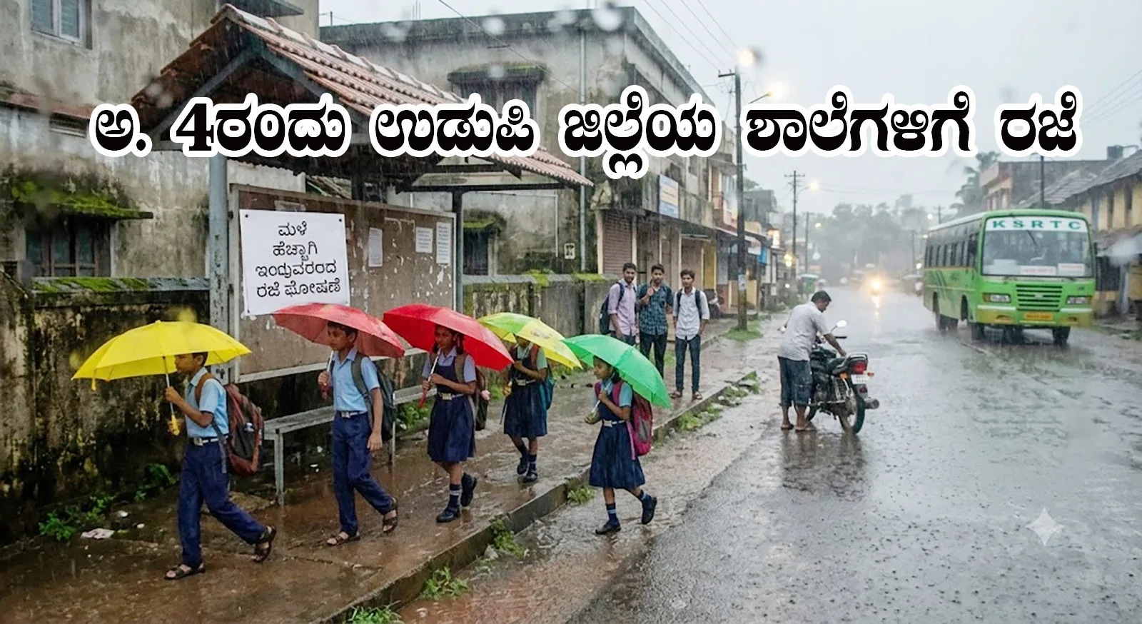 ನಾಳೆ (ಅ.4ರಂದು) ಉಡುಪಿ ಜಿಲ್ಲೆಯ ಶಾಲೆಗಳಿಗೆ ರಜೆ